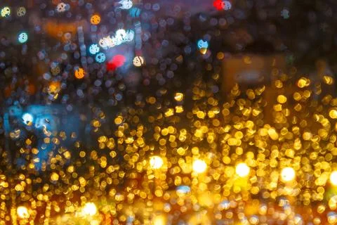 Rain behind the hotel window Stock Photos