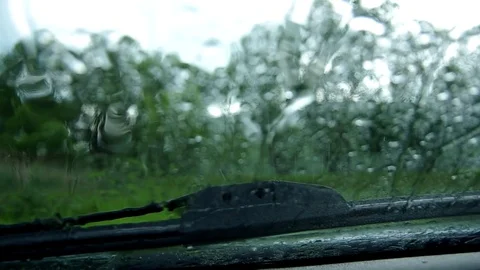 Rain behind the window of car Stock-Footage 73149325