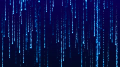 Rain of binary digits rolling down Stock Footage 247321364