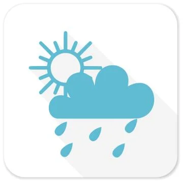 Rain blue flat icon Stock Illustration