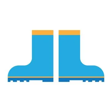Rain boots flat icon. Stock Illustration
