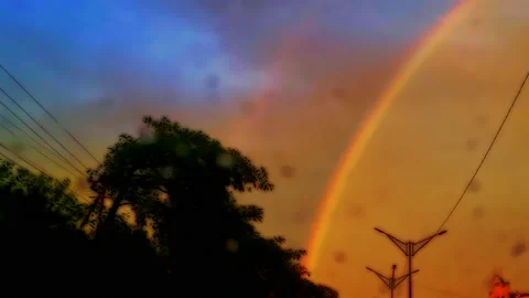Rain bow on sky colourful Vidéo 163953697