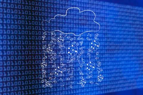 Rain of browser cookies and binary code Illustrazione stock
