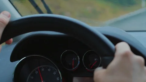 Rain car driving, dashboard, control panel, automobile drive Stock Footage 113617816