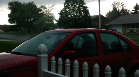 Rain on car during storm 動画素材 6524328