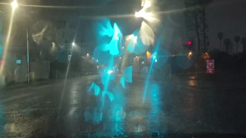 Rain From Car Front Window View Stock Footage 230212743