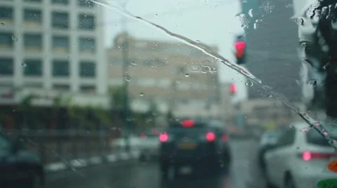 Rain on a car window Stock Footage 40585162