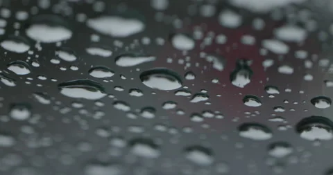 Rain On Car Window Macro Part 1 Stock Footage 177609918