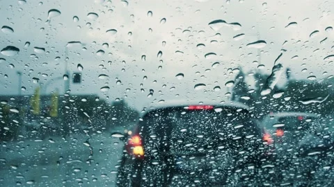 Rain on car windshield. Stock Footage 198736197