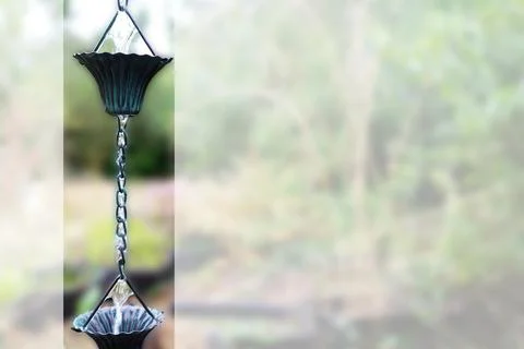 A rain chain with copy space Stock Photos