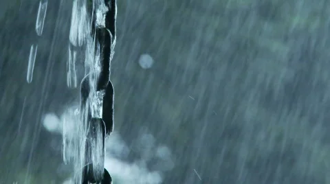 Rain Chain left Stock Footage 701958