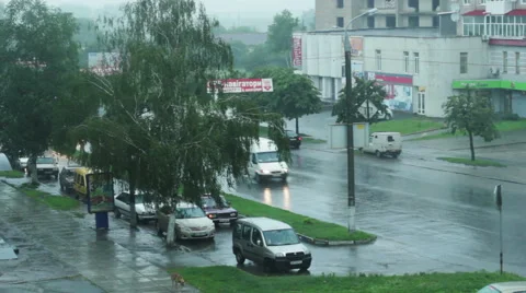 Rain In City 2 Stock Footage 40036146