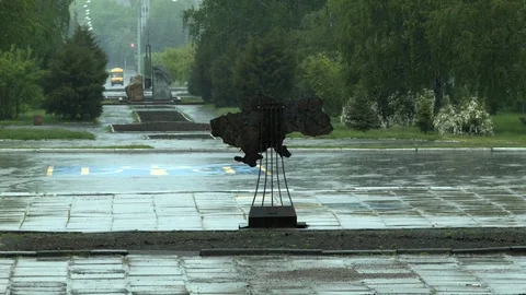 Rain in the city Stock Footage 75685739