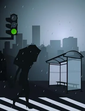 Rain in a city Stock Photos