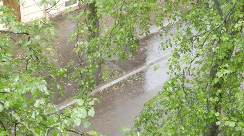 Rain in the city, rainy day Stock Footage 52803345