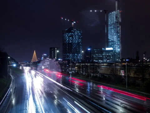 Rain City Traffic Timelapse Stock Footage 168419931