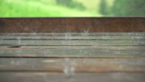 Rain close-up with falling drops Stock Footage 83007850