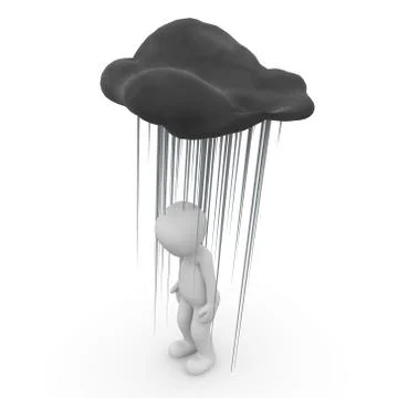 Rain cloud 3d Stock Illustration