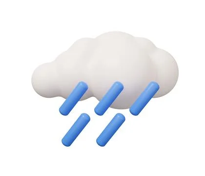 Rain cloud 3d weather. isolated minimal 3d render illustration in cartoon t.. Illustrazione stock