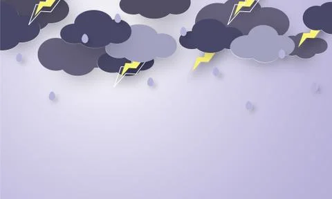 Rain cloud and lightning, monsoon イラスト素材
