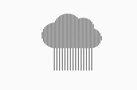 Rain cloud, animated lines pattern Stock Footage 325637426