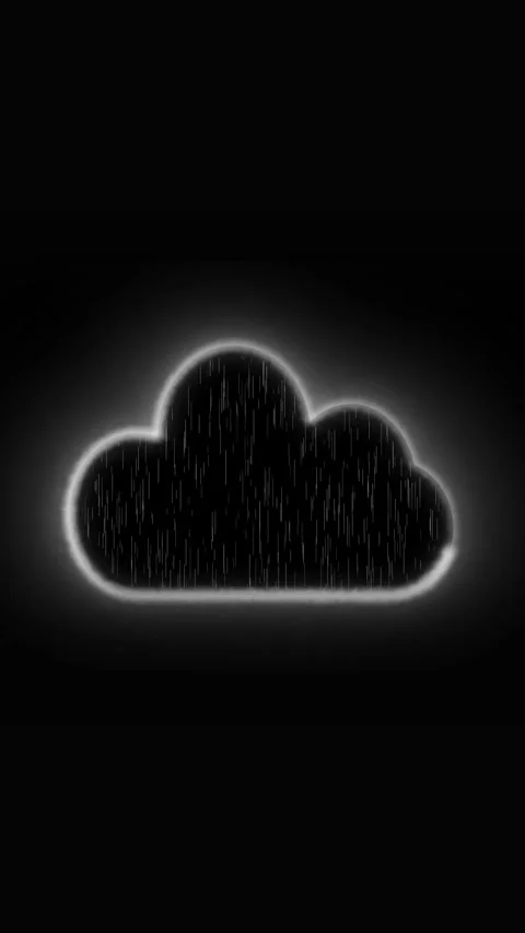 Rain cloud animation glowing outline weather storm digital art seamless loo.. Stock Footage 341611840