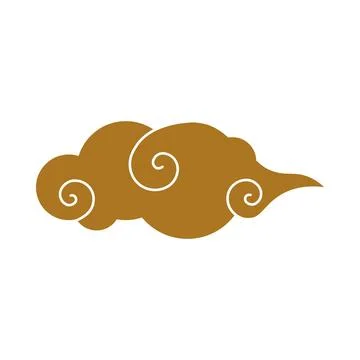 Rain Cloud Approaching Thunderstorm Chinese Style Stock Illustration