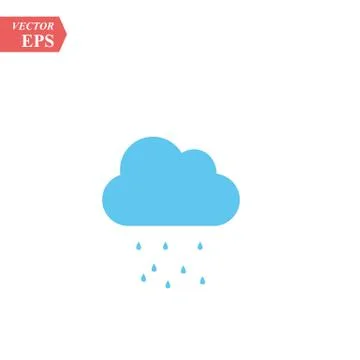 Rain cloud blue vector icon. Weather forecast Stock Illustration