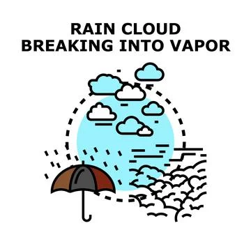Rain cloud breaking into vapor concept illustration Stockillustratie