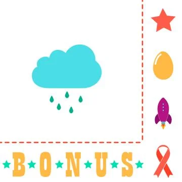Rain Cloud computer symbol Stock Illustration
