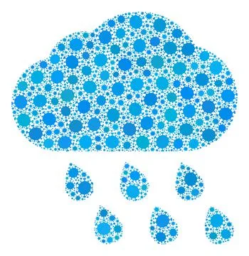 Rain Cloud Coronavirus Composition Icon with Infection Elements Stock Illustration