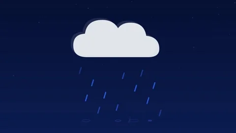 Rain cloud drops falling splash sapphire weather loop Stock Footage 342612658