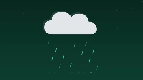 Rain cloud drops falling splash seafoam weather loop Stock Footage 342612687