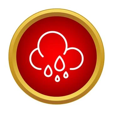 Rain cloud drops weather forecast application icon Stock Illustration
