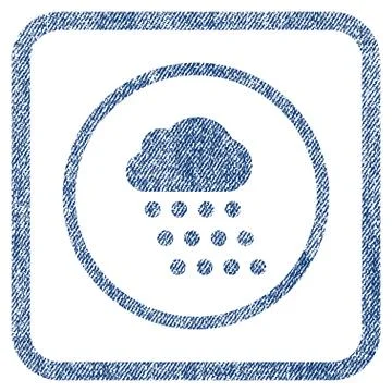 Rain Cloud Fabric Textured Icon Stock Illustration