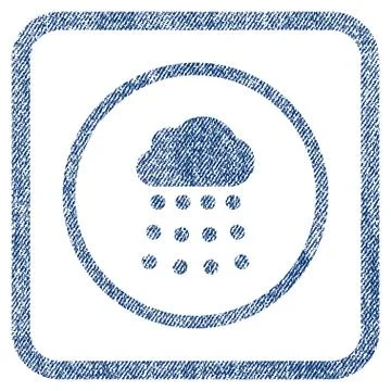 Rain Cloud Fabric Textured Icon Illustrazione stock