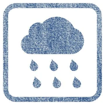 Rain Cloud Fabric Textured Icon Illustrazione stock