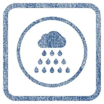 Rain Cloud Fabric Textured Icon Illustrazione stock