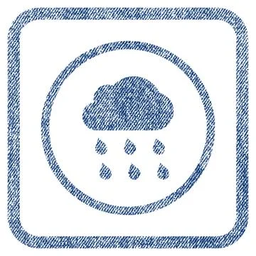 Rain Cloud Fabric Textured Icon Illustrazione stock