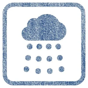 Rain Cloud Fabric Textured Icon Illustrazione stock