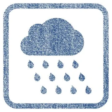 Rain Cloud Fabric Textured Icon Stock Illustration