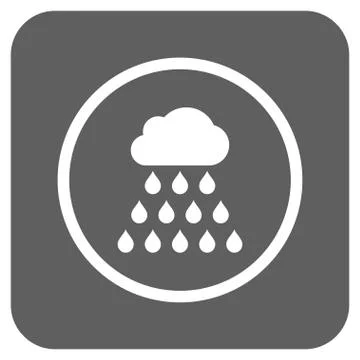 Rain Cloud Flat Squared Glyph Icon 스톡 일러스트
