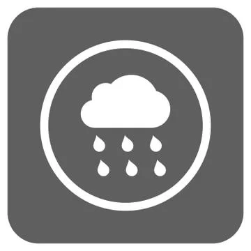 Rain Cloud Flat Squared Glyph Icon Illustrazione stock