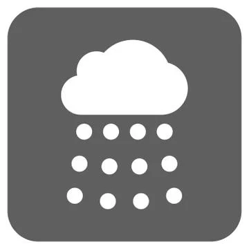 Rain Cloud Flat Squared Glyph Icon Illustrazione stock