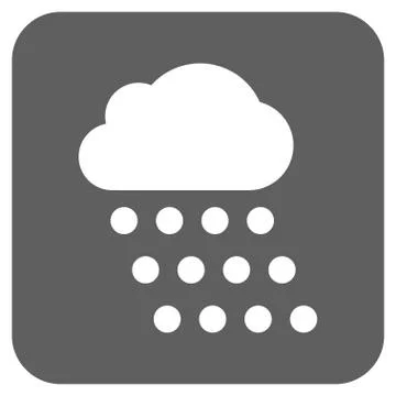 Rain Cloud Flat Squared Glyph Icon 스톡 일러스트