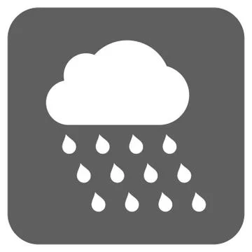 Rain Cloud Flat Squared Glyph Icon Ilustración de archivo