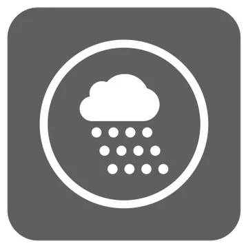 Rain Cloud Flat Squared Vector Icon Illustrazione stock