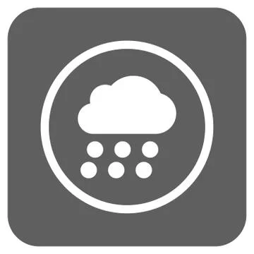 Rain Cloud Flat Squared Vector Icon Stock Illustration