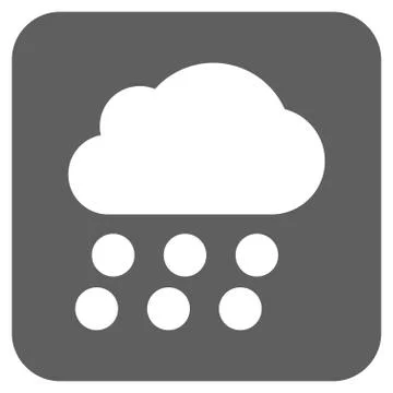 Rain Cloud Flat Squared Vector Icon Illustrazione stock