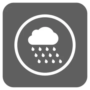 Rain Cloud Flat Squared Vector Icon Illustrazione stock